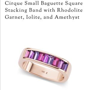 Jane Taylor Rose Gold Baguette Cirque Square Ring